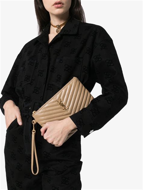 ysl dark beige clutch|ysl clutch nordstrom.